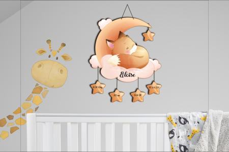 Suspension murale bébé personnalisée - Panneau naissance